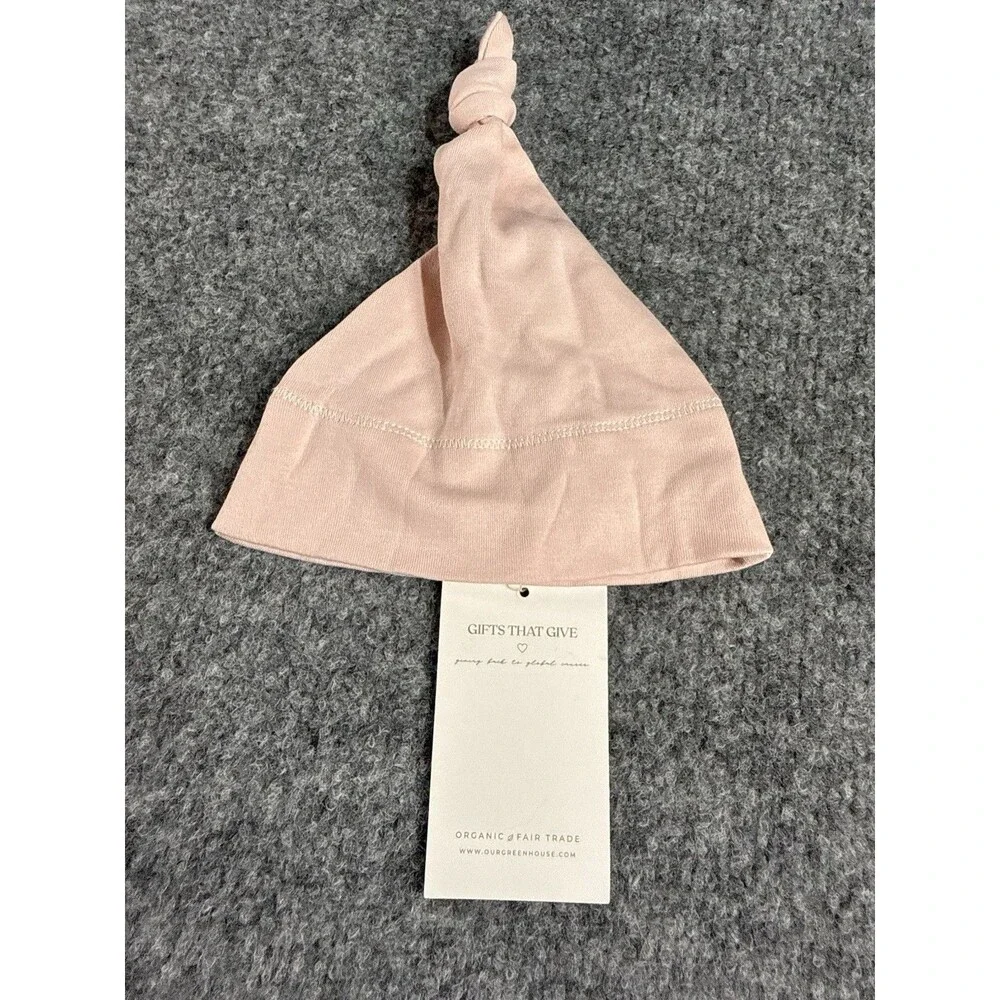 Our Green House Organic Cotton Baby Beanie – Pink – 0–3 Months – NWT
